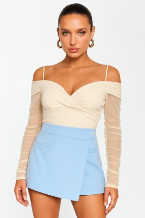 חולצת ערב מחוך שרוולים ארוכים