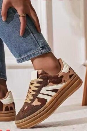 סניקרס פלטפורמה נשים בהדפס מנומר ייבוא מאיטליהAD-111