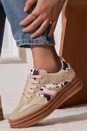 סניקרס פלטפורמה נשים בהדפס מנומר ייבוא מאיטליהAD-111