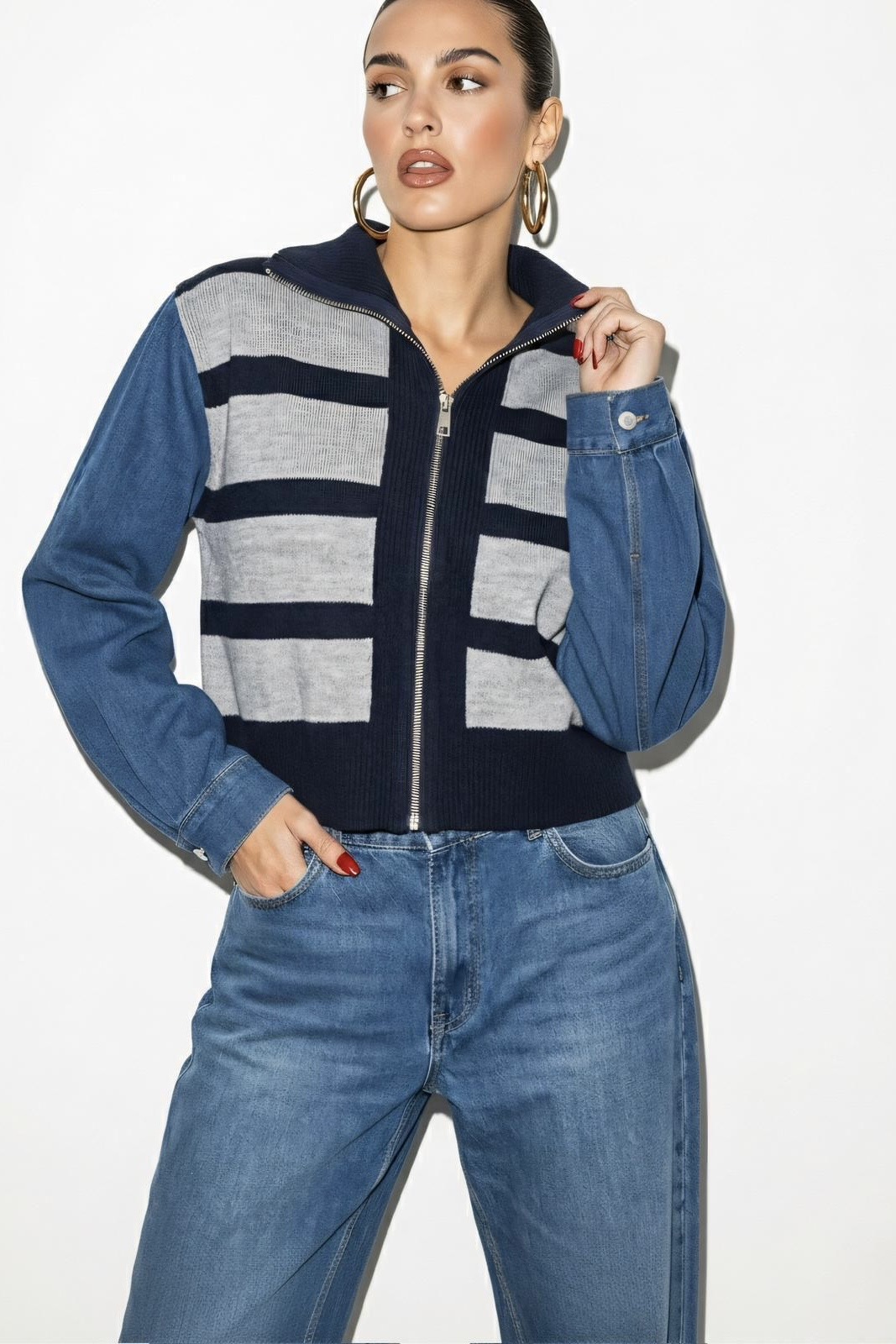 גקט שילוב פסים – תמונה 3