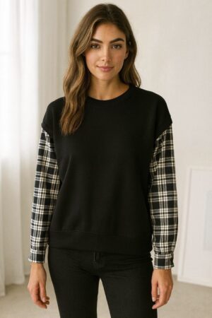 חולצה שילוב משבצות