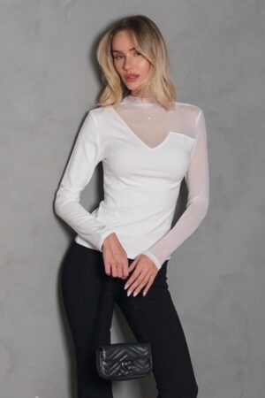 חולצה שילוב שיפון