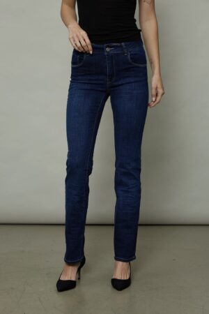 גינס כחול כהה סקיני בגזרה ישרה