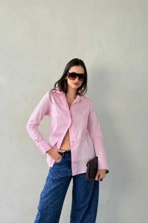 JOYAME מכופתרת פרינס ורודה