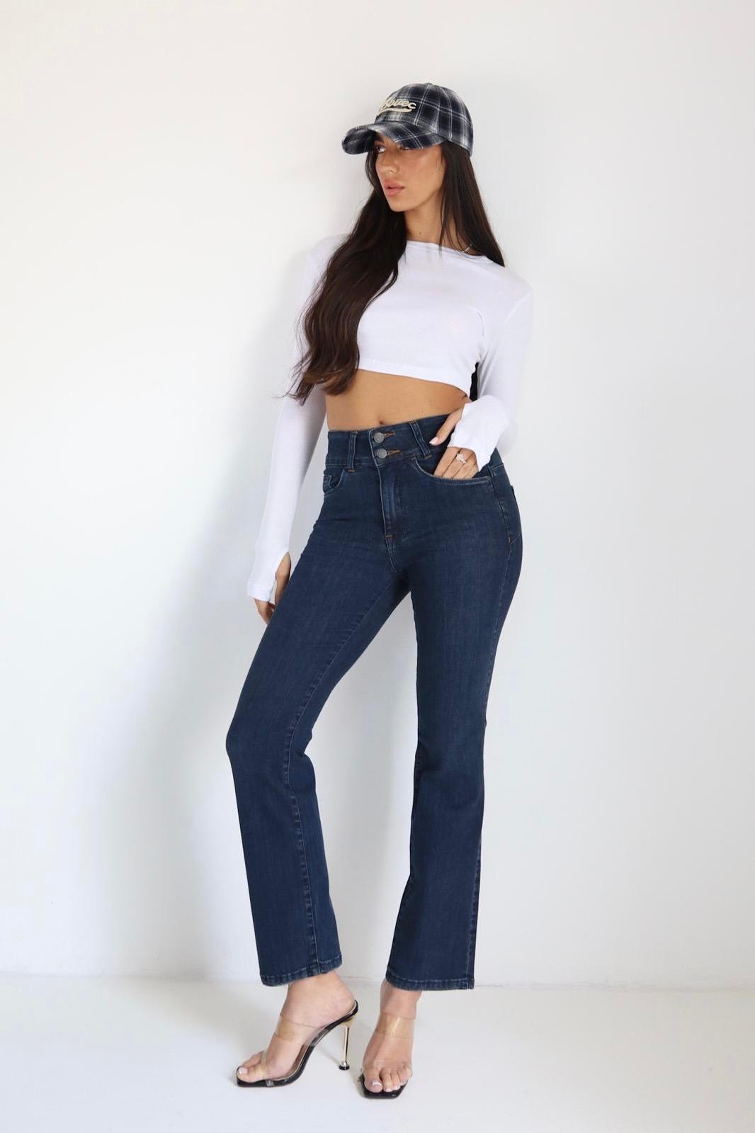 גינס מתרחב מותן גבוהה- כחול כהה 3015/32 – תמונה 3