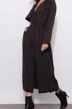 טרנץ ארוך עם חגורה לקשירה