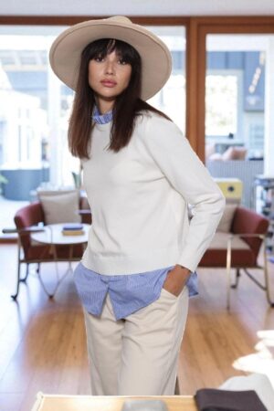 סריג מילאנה בשילוב חולצת פסים