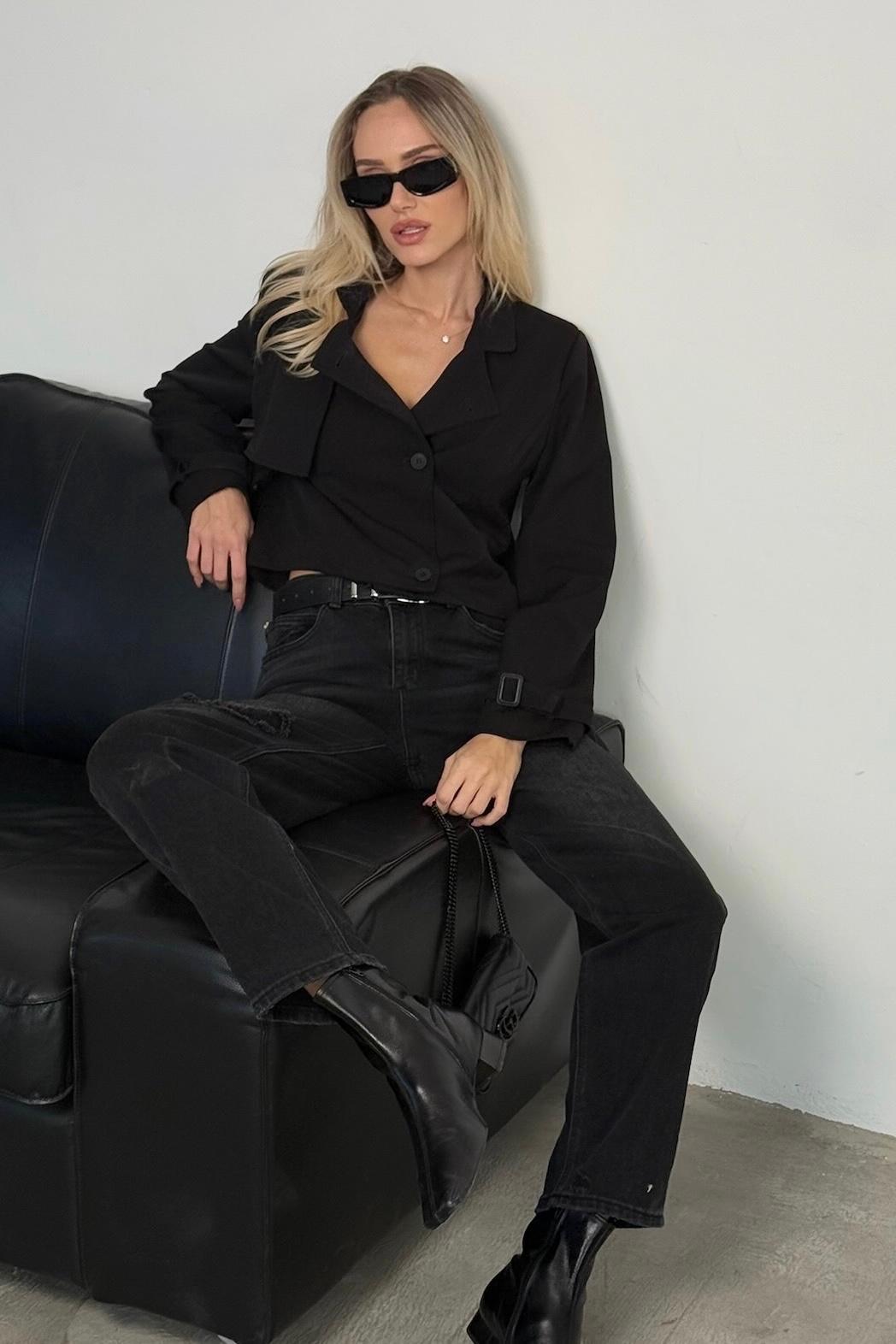 ANTIGO ג'קט טרנץ CROP – תמונה 5