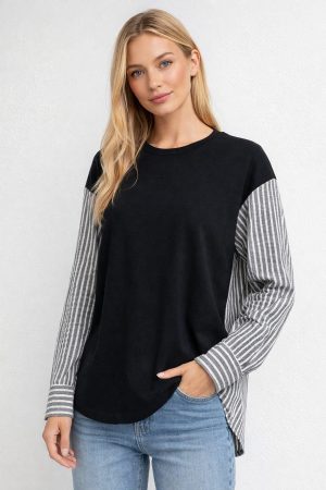 THOMAS חולצת שילוב פסים מפתח ניקי