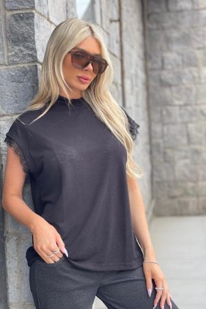 THOMAS חולצת קלואי שילוב תחרה