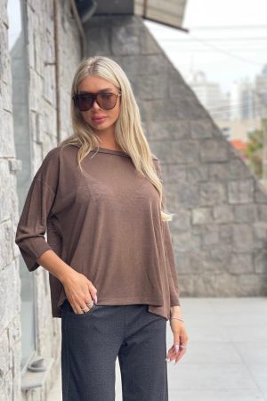 THOMAS חולצת קיילי בד פשתן ניקי