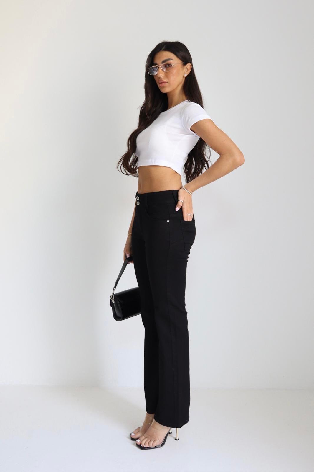 SEXSO JEANS גינס חגורה עבה כפתורים כפולים 3015/37 – תמונה 3