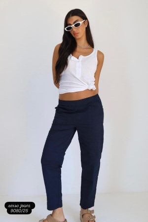 SEXSO JEANS 9080/25מכנס קלאסי עם גומי כיווץ בסיומת