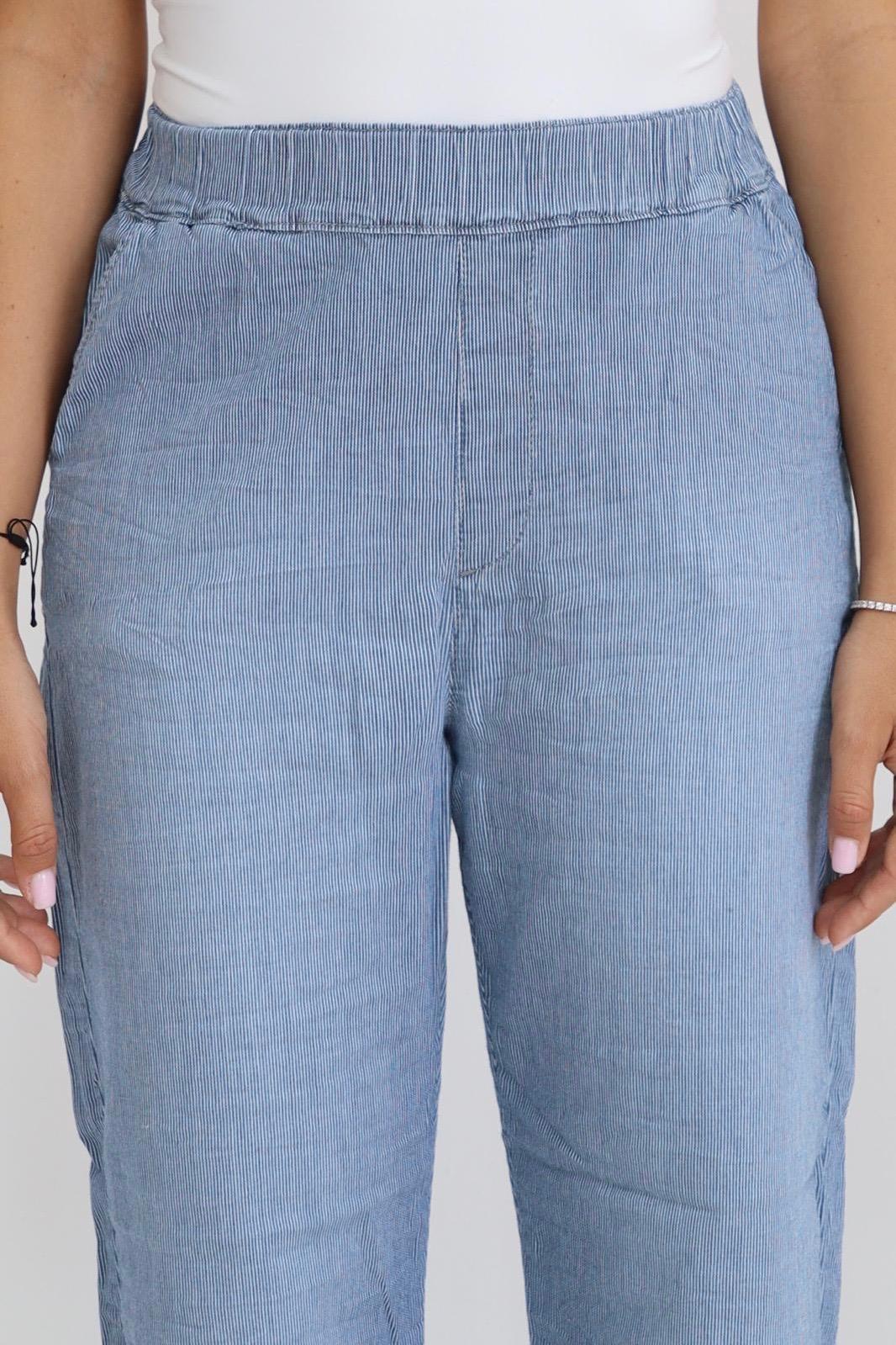 SEXSO JEANS מכנס מחוייט בפרינט פסים 9080/29 – תמונה 4