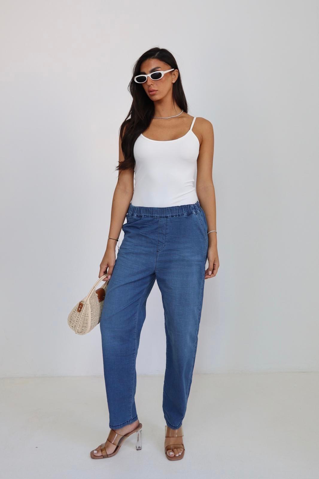 SEXSO JEANS מכנס מבד גינס – תמונה 4