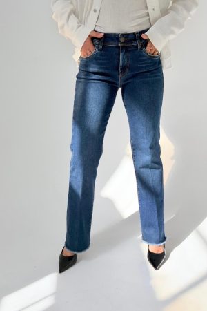 ZVOOV גינס חיגורה עבה סיומת פרנזים