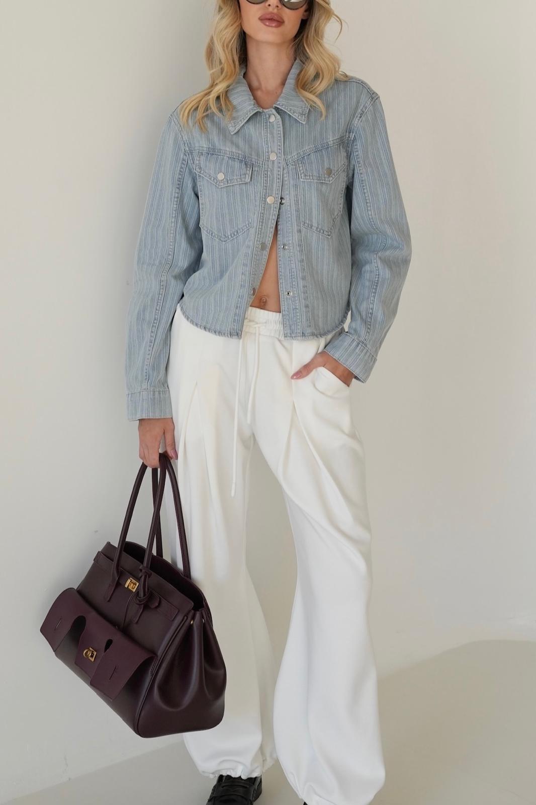 ANTIGO מכופתרת ג'ינס פסים NORA – תמונה 2