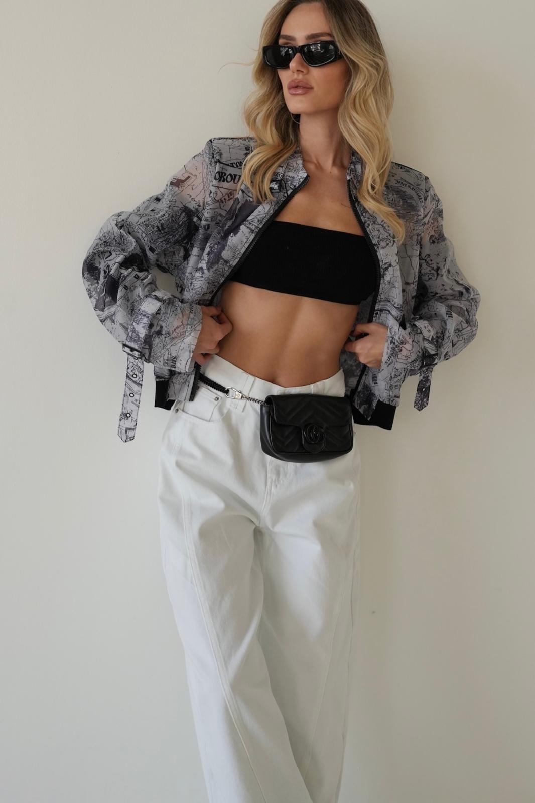 ANTIGO עליונית STYLE PRINT שחור לבן