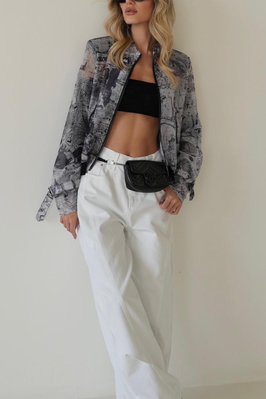 ANTIGO עליונית STYLE PRINT שחור לבן – תמונה 3