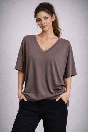 ALMHA חולצה וי אובר סיז