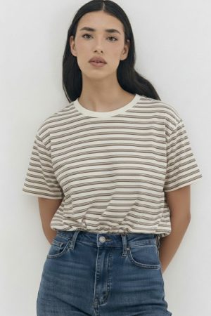 O'LALA טי שירט שלבי פרינט פסים