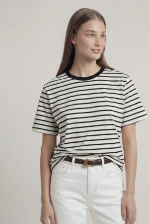 O'LALA טי שירט שלבי פרינט פסים