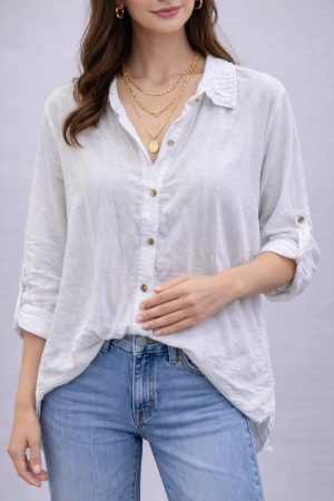 GLORY חולצת וואל מכופתרת