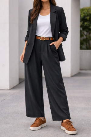 GLORY מכנס סנדי חגורה