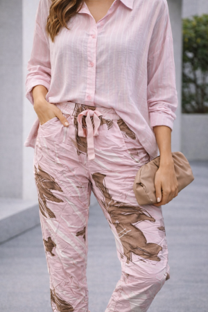 GLORY מכנס כותנה מודפס