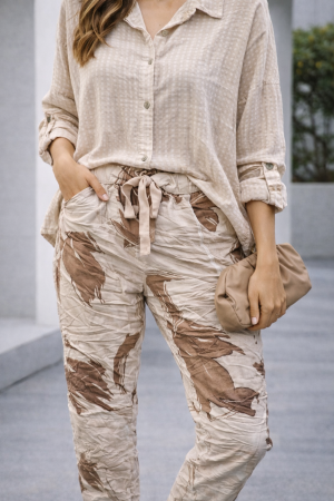 GLORY מכנס כותנה מודפס