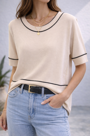 GLORY חולצת סריג פסים