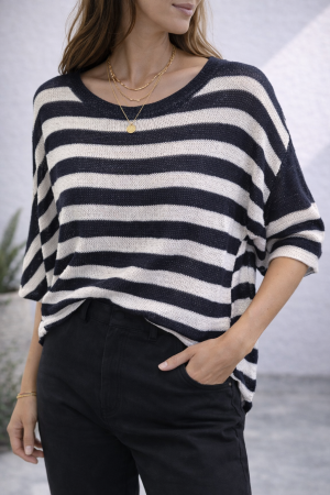 GLORY חולצת סריג פסים