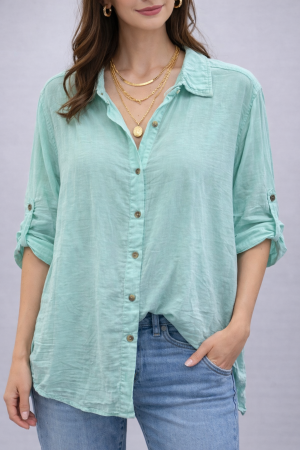 GLORY חולצת וואל מכופתרת