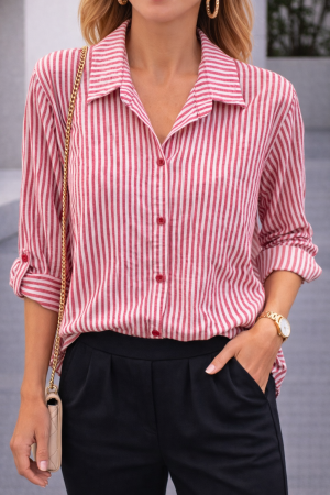 GLORY חולצת צאוורון פסים