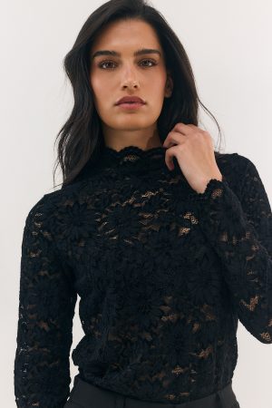 O'LALA חולצת אמנד שילוב תחרה