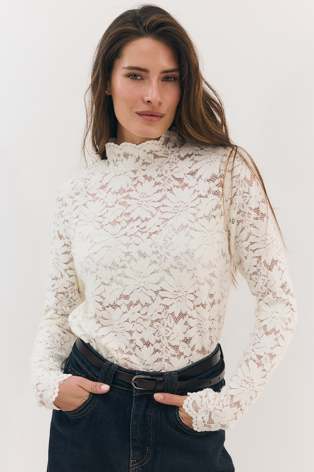 O'LALA חולצת אמנד שילוב תחרה – תמונה 5