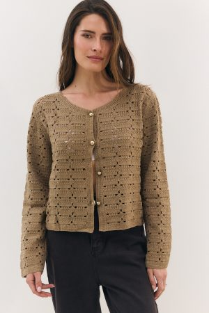 O'LALA קרדיגן קרושה כפתורי זהב